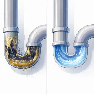 Beseitigung einer Verstopfung im Abfluss