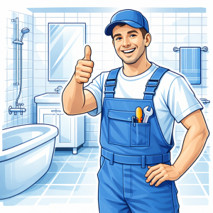 Klempner im Badezimmer